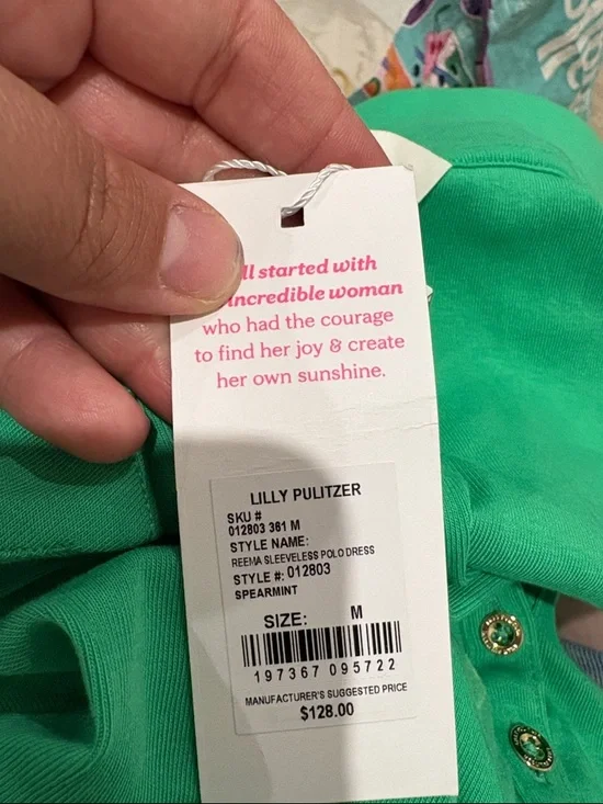 New Lilly Pulitzer Reema Sleeveless Polo Dress Spearmint Green Size Medium - Picture 9 of 13